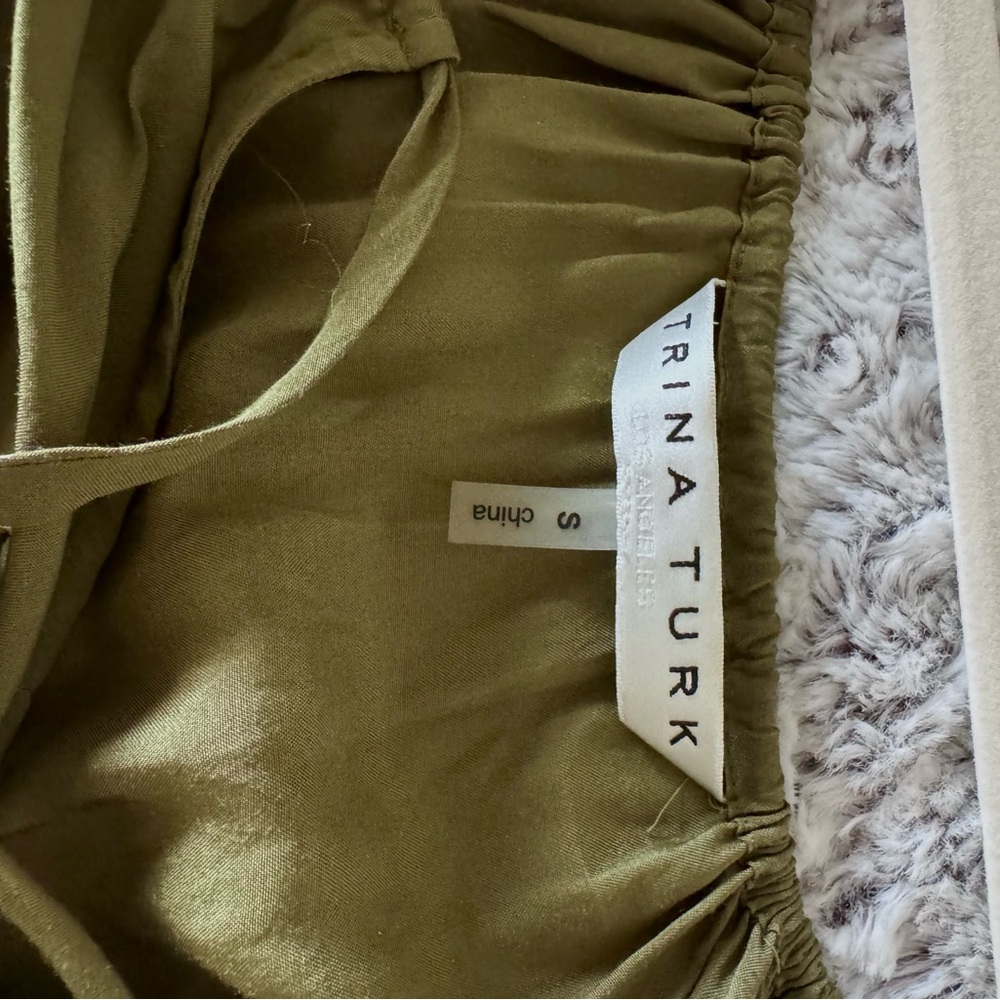 Trina Turk Olive Green Blouse